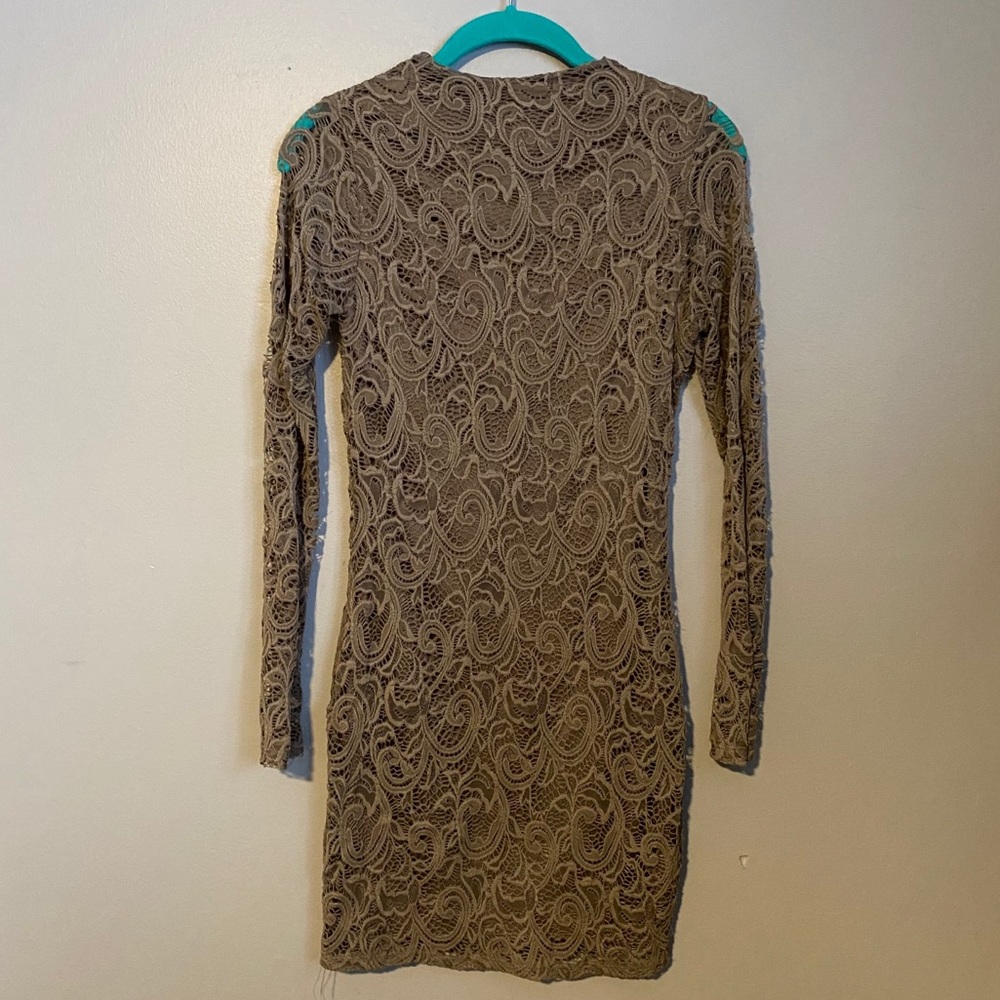 Taupe Lace Body-con Dress